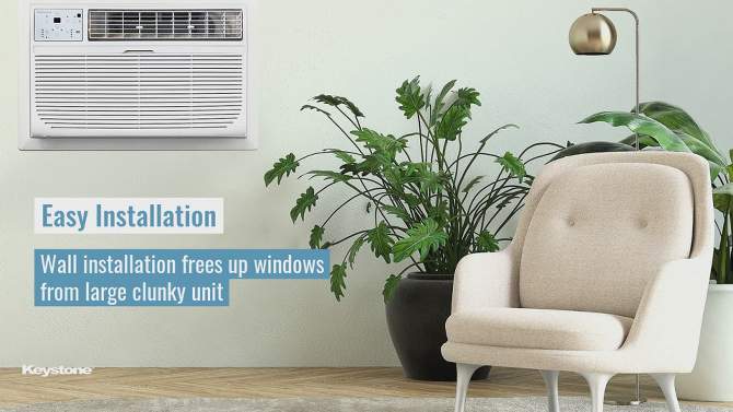 Keystone 10000-BTU 115V Through-the-Wall Air Conditioner KSTAT10-1C with &#34;Follow Me&#34; LCD Remote Control White, 2 of 5, play video