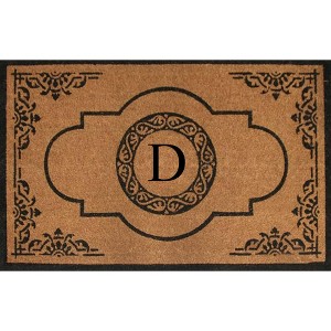 A1HC Non Slip Rubber and Natural Coir Doormat for Outdoor Entrance Front Door Mat 30x48 Monogrammed - 1 of 4