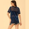 Allegra K Women's Mesh Short Sleeve Cover Up See Through Sheer Tops - 4 of 4