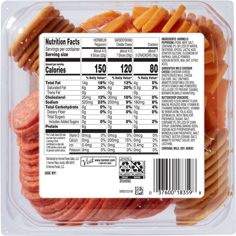 Hormel Gatherings Pepperoni, Cheddar Cheese &#38; Crackers Snack Tray - 14oz, 4 of 9
