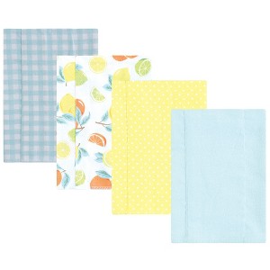 Luvable Friends Hudson Baby Flannel Burp Cloths 4pk Set - 1 of 2