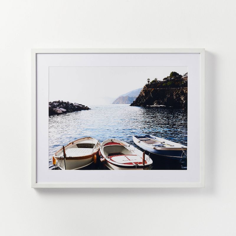 30&#34; x 24&#34; Docked Boats Framed Wall Art - Threshold&#8482; designed with Studio McGee, 1 of 7