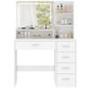 USIKEY Makeup Vanity Desk with LIighted Mirror, Vanity Desk with 5 Drawers, 3 Color Modes & Adjustable Brightness Dressing Table, Bedroom - 3 of 4