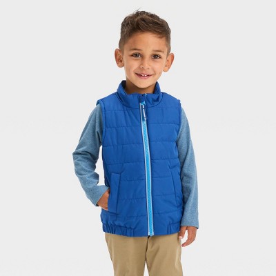 Toddler Fur Lined Military Jacket - Cat & Jack™ Blue 7 : Target