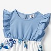 PATPAT Mommy and Me Dresses Matching Set Ruffle Flutter Short Sleeve Floral Dress Mom Baby Girl  Boho Midi Dresses. - 3 of 4