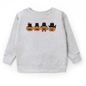 Four Black Cats Pumpkins - Toddler Graphic Sweatshirt and Youth Graphic Sweatshirt - 1 of 2