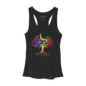 Adult Design By Humans Rainbow Pride Tree of Life By Fluffydstroyer Racerback Tank Top - 1 of 2