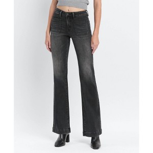 Women's High Rise Front Patch Pocket Flare Jeans - FLYING MONKEY - 1 of 4