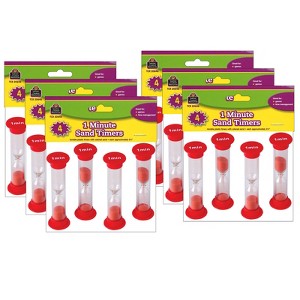 Teacher Created Resources Sand Timers, Small, 1 Minute, 4 Per Pack, 6 Packs - 1 of 2