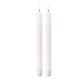 FIA Wick White Textured Taper Candle (Set of 2) - 1 of 3