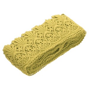 Unique Bargains Cotton Vintage Hollow Lace Decorative Ribbon Trim 4.8 Yards x 3 Inch - 1 of 3