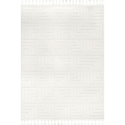Nuloom Kerensa Geometric Maze Tasseled Indoor Area Rug