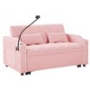 CAVINAS Modern Sofa Velvet Pull-Out Bed, Foldable Sofa Bed, Adjustable Back and with USB Port and Ashtray and Swivel Phone Stand - 2 of 4