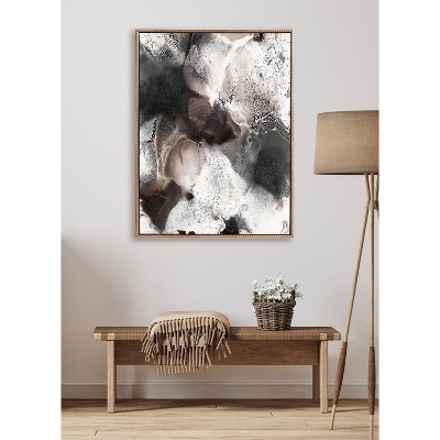 31.5"x41.5" Gold Framed Nebula Abstract Canvas Art