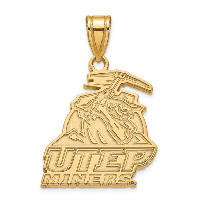 Black Bow Jewelry 14k Yellow Gold Texas at El Paso Miners NCAA Large Pendant