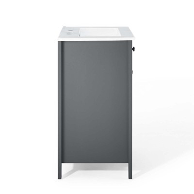 Nantucket 24" Gray and White Wooden Bathroom Vanity
