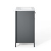 Modway Nantucket Bathroom Vanity Cabinet, 24" with White Sink, Gray - 3 of 4