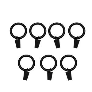 Versailles Silent Glide Nylon Lined Clip Rings for 7/8" - 1" Rod 7 Pieces Black - 1 of 4