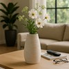 Decorative Ribbed Flower Vase for Living Room Decor - Minimalist Stylish Home Accent for Bedroom, Office, or Tabletop Decor - 3 of 4