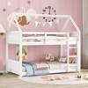 Kumasinova Twin-Over-Twin Bunk Bed, Wooden House Floor Bed, Bed Frame with Headboards, Footboards, Ladder & Full-Length Guardrails for Children - 2 of 4