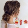 Unique Bargains Christmas Hair Clips Red House for Christmas 2.09"x1.3" Red White 1 Set - 2 of 4