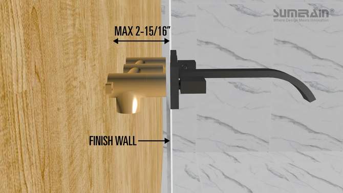 SUMERAIN Wall Mount Bathroom Faucets, Vessel Sink Faucet Chrome Brass Rough in Valve Included, 2 of 7, play video
