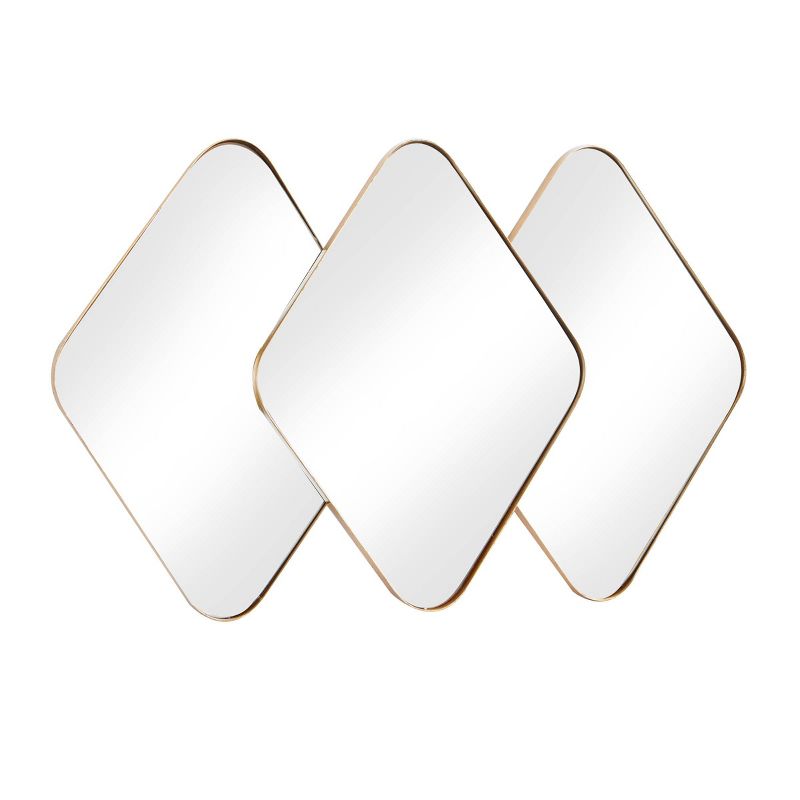 Metal Overlapping Diamond Wall Mirror with Gold Frame Gold - CosmoLiving by Cosmopolitan, 5 of 6
