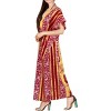 LA LEELA Women's Summer Loose Caftan Maxi Night Evening Gown Loungewear Dashiki House Dresses for Women 3X-4X Red, Floral - 2 of 3