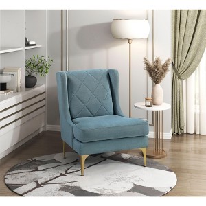 NicBex Modern Accent Chair, Living Room Chair with Solid Wood Legs Upholstery Pocket Coils Armchair for Bedroom - 1 of 4