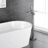 Cobbe Single Handle Floor Standing Tub Faucet Set, Freestanding Tub Filler with Handheld Shower, Tub Spout and 59-Inch Hose, Brushed Nickel - 2 of 4