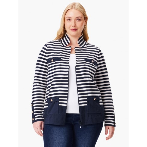 Plus size hotsell striped jacket