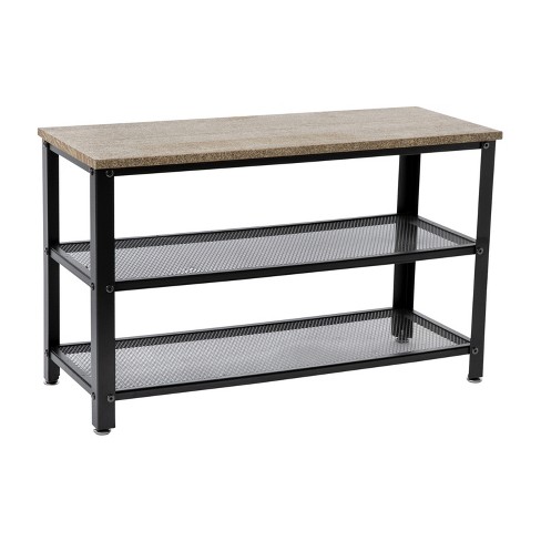 Metal best sale shoe bench