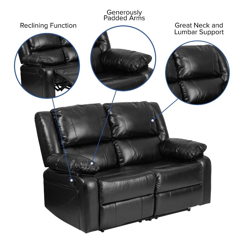 Flash Furniture Harmony Series Loveseat with Two Built-In Recliners, 4 of 12
