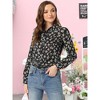 Allegra K Women's Point Collar Long Button Sleeve Button Down Floral Shirt - 2 of 4