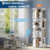 Rotating Bookshelf, 360 Display Spinning Bookshelf Tower, 4 Tier Floor Standing Bookcase Storage Rack - 4 of 4