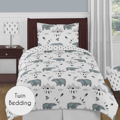 Slate Blue and Black Bear Mountain Changing Pad Cover