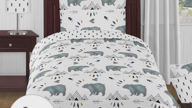 Sweet Jojo Designs Blue Crib Bedding Set - Bear Mountain - 11pc, 2 of 8, play video