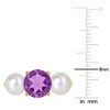 EVERLY JEWELRY | 10K Yellow Gold 1 1/2 ct TGW Amethyst and 6-6.5 mm Cultured Freshwater Pearl Ring - 4 of 4