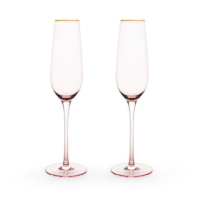 Twine Rose Wine Glasses Set, Gold Rimmed, Set of 2