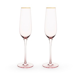 Twine Rose Wine Glasses Set, Gold Rimmed, Set of 2 - 1 of 4