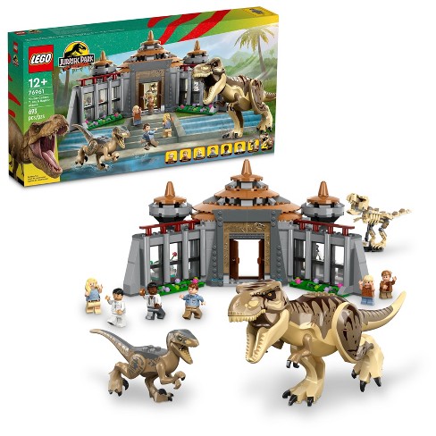 Lego Jurassic Park Visitor Center: T. Rex & Raptor Attack Dinosaur