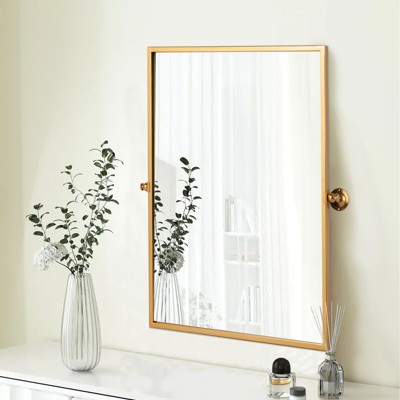 Golden Iron Swivel Rect Mirror 60x80cm