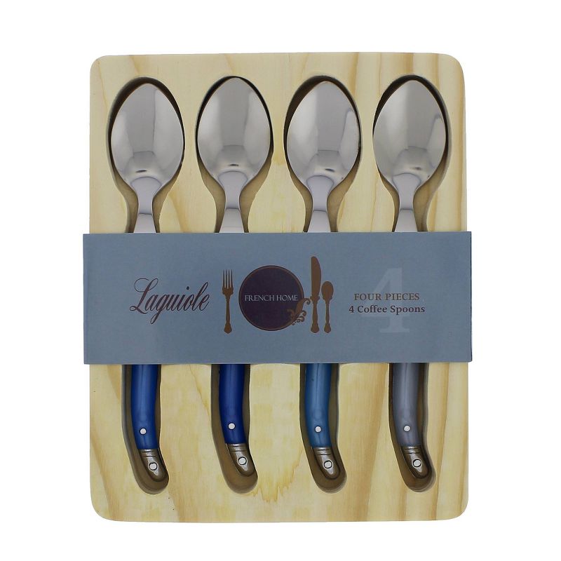 French Home Laguiole 4pk Stainless Steel 4pk Coffee Spoons Blue, 5 of 6