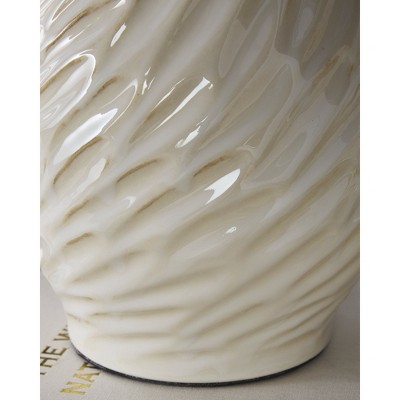Garinton Cream Ceramic Table Lamp with Textured Base