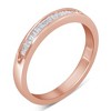 10K Rose Gold over Silver 1/5 Cttw Diamond Channel-Set Stackable Band Ring - 4 of 4