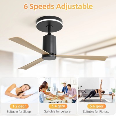 Sofucor 52 Inch Ceiling Fan with Lights and Remote Reversible for Bedroom Patio Living Room Indoor Outdoor