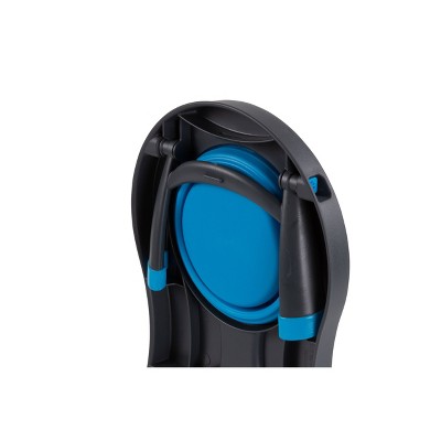 Small Blue Elevated Pet Feeder with Collapsible Bowls