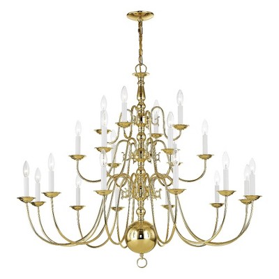 Williamsburgh Classic Elegance 22-Light Polished Brass Chandelier