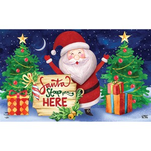 Briarwood Lane Doormat 30x18 Indoor Outdoor Santa Stop Here Christmas For Christmas Doormat - 1 of 4