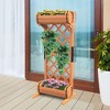 Tangkula 2-Tier Raised Planter Garden Wooden Bed w/ 2 Cylindrical Planter Boxes - 4 of 4